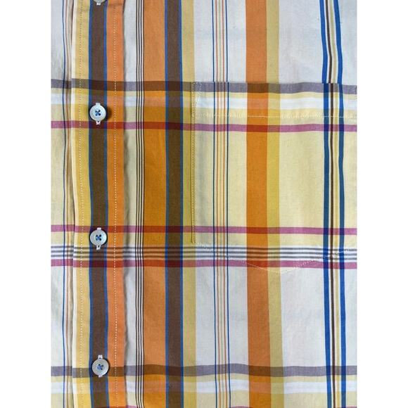 Men’s Tommy Hilfiger Plaid Short-Sleeve Shirt XL 80s 2-Ply Fabric Excellent - Picture 7 of 10